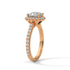 Cushion Cut Pave Set Lab Grown Diamond Gold Ring