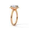 Emerald Cut Lab Grown Diamond Halo Gold Ring