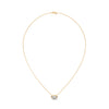 Marquise Cut Lab Grown Diamond Bezel Gold Pendant Chain