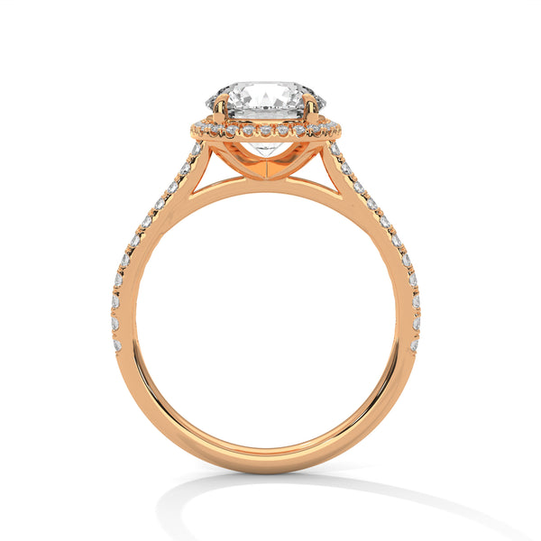 Radiant Halo Lab Grown Diamond Gold Engagement Ring