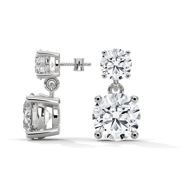 Double Radiance: Two-Tier Lab Grown Diamond Gold Drop Earrings