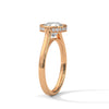 Round Cut Lab Grown Diamond Bezel Halo Gold Ring