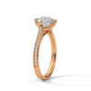 Round Cut Lab Grown Diamond Pave Gold Ring