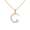Celestial Glow Lab Grown Diamond Crescent Moon Gold Pendant