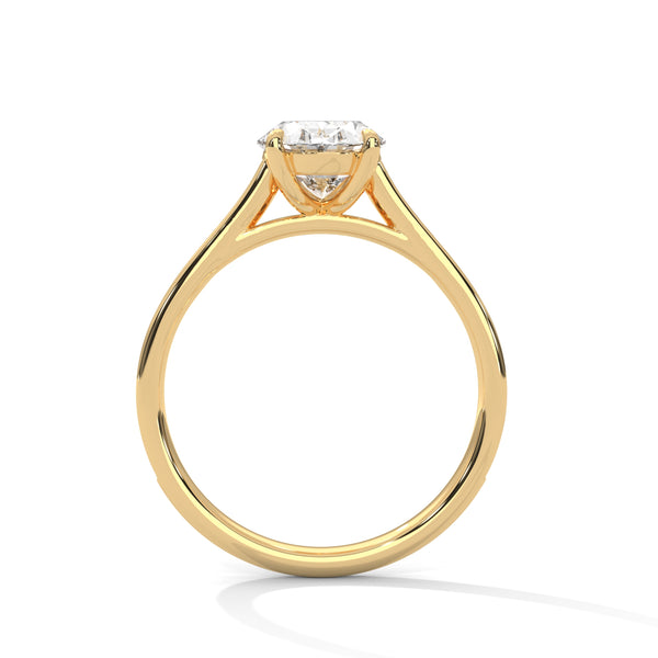 “Oval-cut diamond ring in yellow gold—brilliantsolitaire sparkle, pavé band elegance, andtimeless luxury crafted for unforgettable love.”