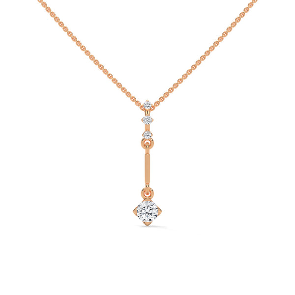 A sleek cascade of gold and diamonds, the Celestial Drop Diamond Pendant offers minimalist elegance with a cosmic sparkle.