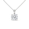 Round Cut Lab Grown Diamond with prong setting Gold Pendant Chain