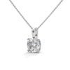 Round Cut Lab Grown Diamond with prong setting Gold Pendant Chain