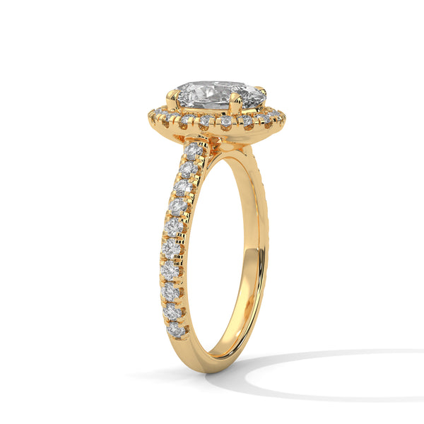 Oval Halo Lab Grown Diamond Gold Ring