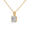 Round Cut Lab Grown Diamond with prong setting Gold Pendant Chain