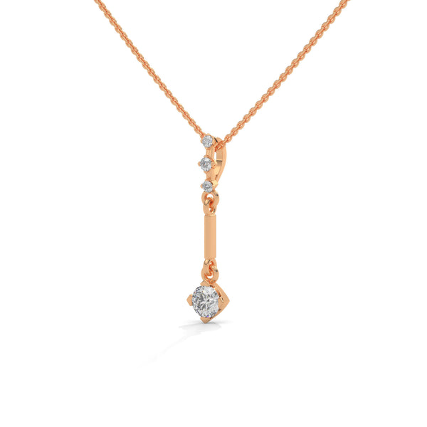 A sleek cascade of gold and diamonds, the Celestial Drop Diamond Pendant offers minimalist elegance with a cosmic sparkle.