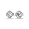Round cut Lab Grown Diamond 8-Prong Gold Stud Earrings