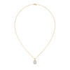 Round Cut Lab Grown Diamond with prong setting Gold Pendant Chain