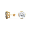 Round cut Lab Grown Diamond 8-Prong Gold Stud Earrings