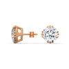 Round cut Lab Grown Diamond 8-Prong Gold Stud Earrings