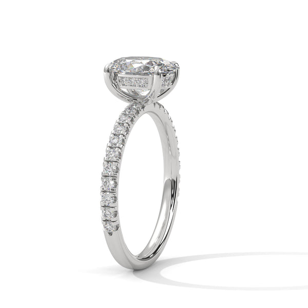 Classic Four Prong Setting Oval Cut Lab Grown Diamond Gold Ring