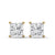 Princess Cut Lab Grown Diamond Gold Stud Earrings
