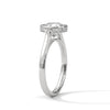 Round Cut Lab Grown Diamond Bezel Halo Gold Ring