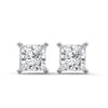 Princess Cut Lab Grown Diamond Gold Stud Earrings