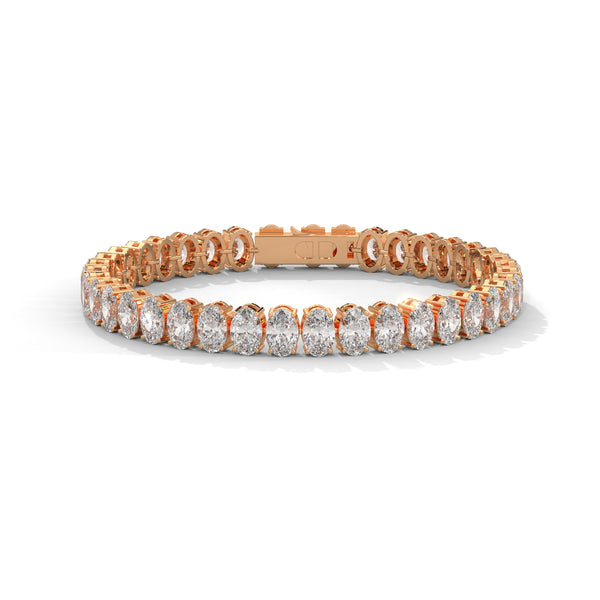 This graceful bangle bracelet features 36 round-shaped diamonds, totaling 0.76 carats, offering a subtle yet sophisticated touch of brilliance. Its 7-inch length ensures a comfortable and perfect fit.