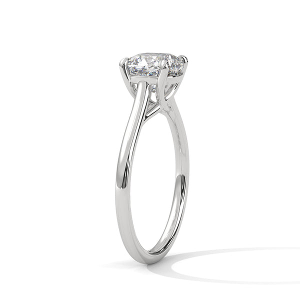 Graceful Radiance Cushion Cut Lab Grown Diamond Gold Solitaire Ring