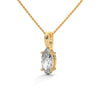Marquise Cut Lab Grown Diamond Gold Pendant Chain