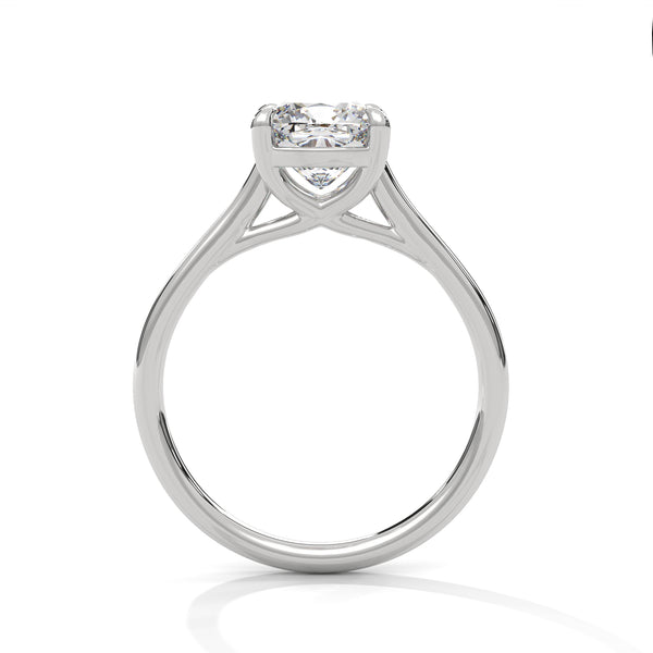 Graceful Radiance Cushion Cut Lab Grown Diamond Gold Solitaire Ring