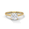 Graceful Radiance Cushion Cut Lab Grown Diamond Gold Solitaire Ring