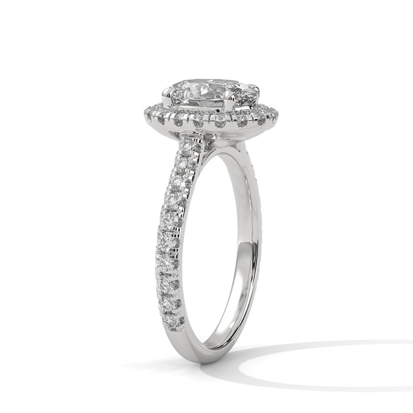 Oval Halo Lab Grown Diamond Gold Ring