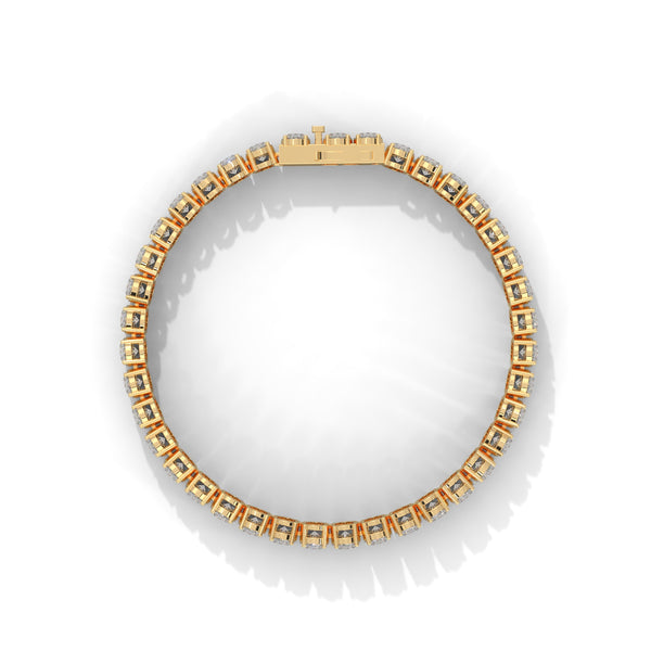 This graceful bangle bracelet features 36 round-shaped diamonds, totaling 0.76 carats, offering a subtle yet sophisticated touch of brilliance. Its 7-inch length ensures a comfortable and perfect fit.