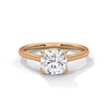 Graceful Radiance Cushion Cut Lab Grown Diamond Gold Solitaire Ring