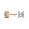 Princess Cut Lab Grown Diamond Gold Stud Earrings