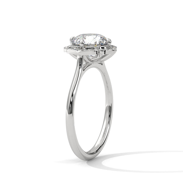 Vintage Halo Lab Grown Diamond Gold Ring
