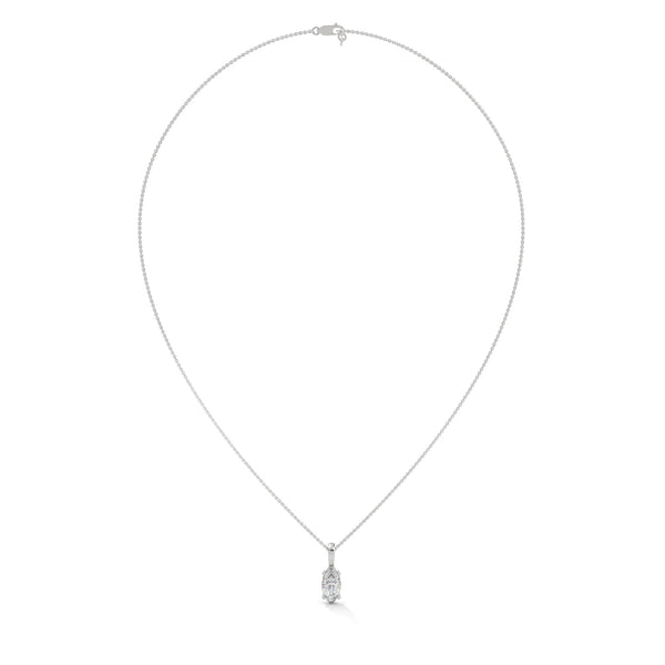 Marquise Cut Lab Grown Diamond Gold Pendant Chain