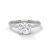 Graceful Radiance Cushion Cut Lab Grown Diamond Gold Solitaire Ring