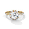 A brilliant round lab-grown diamond encircled by a halo of sparkle — timeless beauty with radiant allure.