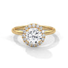A classic round lab-grown diamond framed by a radiant halo — timeless brilliance with modern grace