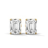 Emerald Cut Lab Grown Diamond Gold Earrings