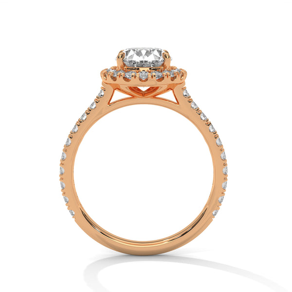 Oval Halo Lab Grown Diamond Gold Ring