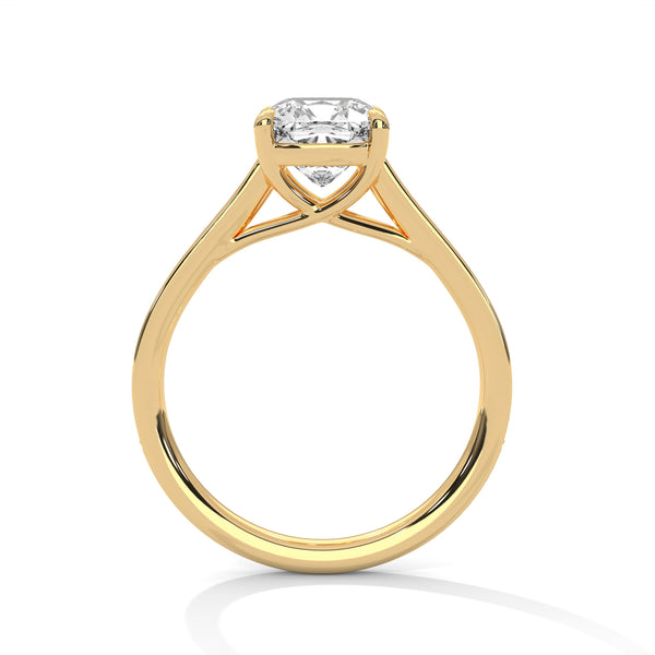 Cushion Cut Lab Grown Diamond Gold Ring