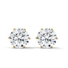 6-Prong Round cut Lab Grown Diamond Gold Stud Earrings