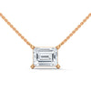 Princess Cut Lab Grown Diamond Gold Pendant Chain