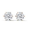 6-Prong Round cut Lab Grown Diamond Gold Stud Earrings