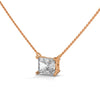 Princess Cut Lab Grown Diamond Gold Pendant Chain