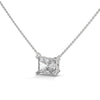 Princess Cut Lab Grown Diamond Gold Pendant Chain