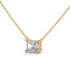 Princess Cut Lab Grown Diamond Gold Pendant Chain