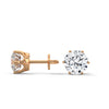 6-Prong Round cut Lab Grown Diamond Gold Stud Earrings