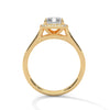 Emerald Cut Lab Grown Diamond Halo Gold Ring