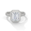 “Arden Ring—emerald-cut brilliance, sleek pavé halo, and modern white-gold luxury crafted to symbolize timeless elegance, refined style, and everlasting love.”