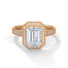 “Arden Ring—emerald-cut brilliance, sleek pavé halo, and modern white-gold luxury crafted to symbolize timeless elegance, refined style, and everlasting love.”